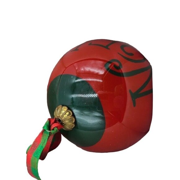 Vintage Christmas Noel Macrame Bell Wooden Blocks 2 Red Ball Ornaments Lot 3 - Picture 5 of 6